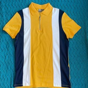 Yellow and Black Striped Polo Shirt